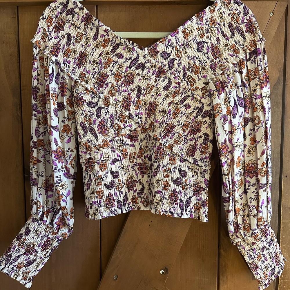 NWOT BB Dakota by Steve Madden Smocked Factor Top Sz S